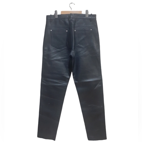 Skintan Men's Leather Pants Black Size 34 NWT - Picture 2 of 9